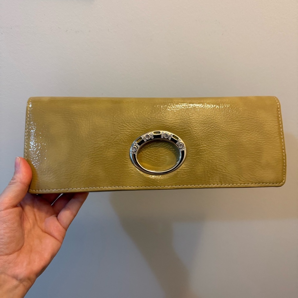 Gold Spotted Camely Evening Clutch Handbag Purse